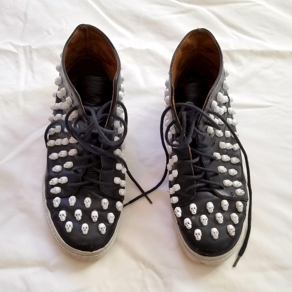 Jeffrey Campbell Skull Shoes SK8R Leather Sneaker